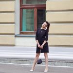 Платье черное с бусиной, длина миди в интернет-магазине www.dressex.ru
