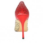 Туфли-лодочки Angelina Voloshina красные кожаные с перфорацией в интернет-магазине DRESS’EX