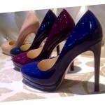 Туфли синие из лакированной кожи на платформе в интернет-магазине www.dressex.ru