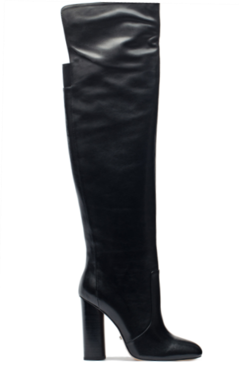 Angelina Voloshina сапоги ботфорты из гладкой кожи каблук 10 см в интернет-магазине www.dressex.ru